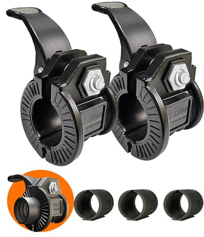 ZY-HUAN Langhantel-Klemmen, Einstellbare Größe Hantel Verschluss 30mm 28mm 25mm 23mm Schnellspanner-Gewicht-Clips,schnellverschlüsse hantelstange für Crossfit, Gewichtheben, Profi-Training (Schwarze)