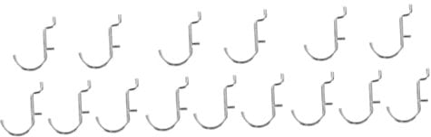 Angoily 15 Pcs Hook up Heavy Duty Hangers for Clothes Metal Pegboard Tool Hangers Peg Board Tool Metal Pegboard Hook Heavy Duty Garment Rack U Shape Pegboard Hook Perforated Wall Hook Set
