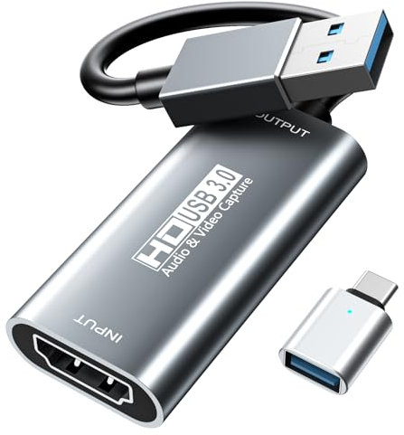 4K HDMI Video Capture Card,XIIXMASK USB 3.0 Capture Card,HDMI to USB Audio Video Recording in 1080p @ 60Hz, for Teaching,Broadcasting,Gaming,Streaming,Video Conference