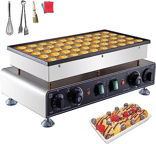 110V Mini Dutch Pancake Baker, 50PCS 1700W Machine à gaufres électrique commerciale antiadhésive, 1,8 pouces Pancake Maker avec 2 thermostats et 2 minuteries à contrôle séparé, for la maison et les re