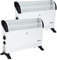 Geepas 2000W Convection Heater, Pack of 2 | Electric Convector Radiator Heater, 3 Heat Settings (750/1250 / 2000 W) | Adjustable Thermostat & Overheat Protection | Ideal for Home or Office, White