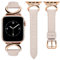 TOYOUTHS Leather Strap Compatible with Apple Watch Straps 41mm 40mm 42mm 38mm Women Slim Thin Dressy Designer Strap with C-Shaped Metal Buckle for iWatch 10/9/8/7/6/5/4/3/2/1/SE, Starlight/Rose Gold