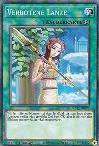 EGO1-DE029 - Verbotene Lanze - Common - Reprint - Deutsch - Egyptian God Deck: Obelisk der Peiniger - mit LMS Trading Fieldcenter-Karte Yugioh