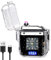 Elektrisches Sturmfeuerzeug Mit Uhr, LED Beleuchtung, IP56 Wasserschutz - USB Feuerzeug Ideal für Männer, Damen, Camping Gadgets, Outdoor Ausrüstung (Schwarz)