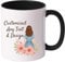 Gift Hub Personalised Mug | Coffee Cup with Coloured Handle and Inner | Any Photo or Text | Custom Coloured Cups for Birthdays, & Occasions | Ceramic Mugs Available in Ten Colours | Black