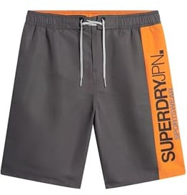 Superdry Herren 19-Zoll Sportswear Boardshorts aus recyceltem Material mit Logo Anthrazit XL