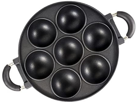 Molde para galletas de hierro fundido, sartén grande antiadherente para cocina redonda, molde para muffins grande de 7 tazas, herramienta para hornear antiadherente para cocina redonda, molde para pas