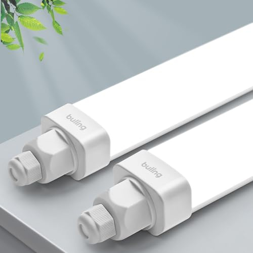 buling 2 Pièce Neon LED 150CM 45W 4500LM 4000K Blanc Neutre Lampe Garage, IP65 Imperméable Reglette LED Tube pour Exterieur Intérieur Atelier,Cave,Bureau,Grand Magasin,Couloir
