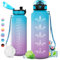 Gourde 1.5L Sport, Grande Gourde Gym, Étanche et Réutilisable, Bouteille d'eau avec Marqueur de Temps et Filtre, Gourde sans BPA, pour Adulte, l'école, Voyage, Camping, Randonnée, Running, Campeggio