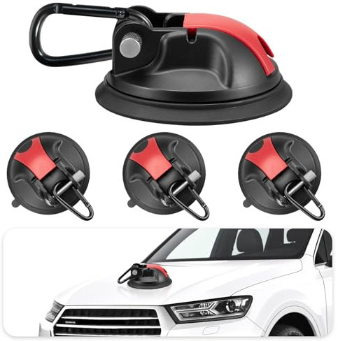 ZQZiQi 4 Stück Saugnapf Haken Starker Halt,Saugnapf Haken Camping,Max Tragfähigkeit 30KG,Saugnapf für Camping,Haushalt,Wohnwagen,Vorzelte,Aufhängen,Autos,Tierpflege und Familienleben.