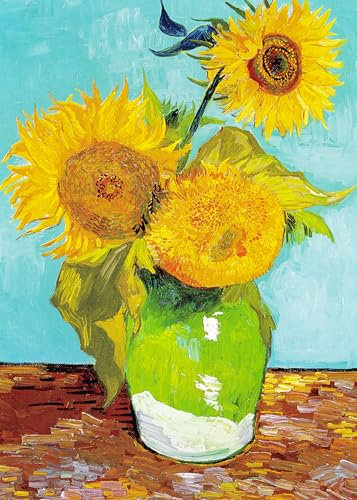1000 Teile Puzzles Für Erwachsene-DREI Sonnenblumen Puzzles Für Erwachsene 1000 Stücke Vincent Van Gogh Galerie Puzzles für Erwachsene Puzzle Berühmte Malerei 1000 Teile Puzzles