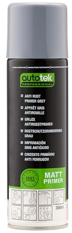 AutoTek Professional Expertly formulated Zinc Based Primer Power Primer Spray paint, Anti-Rust Grey Primer, 300 ml