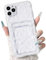 NITITOP Compatible with iPhone 11 Pro Max Case Clear with Card Holder Cute Flower Floral Leave Pattern for Women Girl Soft TPU Shock-absorbing Wallet Case Protective Phone Cover - White