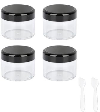 MORICOH Leere Kunststoff-Kosmetikdosen, nachfüllbar, 30 ml, für Gesichtscreme, Proben, Make-up, 4 Stück, Schwarz