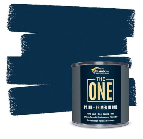 THE ONE All-In-One Paint & Primer - Navy Gloss, 1 L | Multi-Surface 1 Coat Formula | Easy Indoor & Outdoor Decorating for Home & Garden Walls, Floors & Furniture | Durable, Water-Based & Low VOC