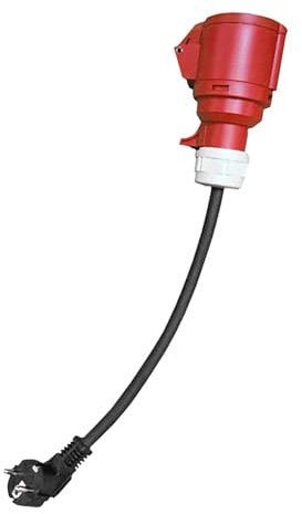 AsrMyjcx Adaptador de enchufe, conector de acoplamiento de 5 pines y 16 a, accesorio para coche eléctrico, cable de carga EV IP44 de 50 cm