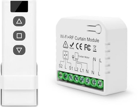 Tedeligo Interruttore Tapparelle 2.4G WiFi Interruttore Wireless Mobile, RF 433 Modulo Di Controllo Timer Per Tende Tapparelle Elettriche Compatibile Con Alexa Google Home Controllo App Tuya