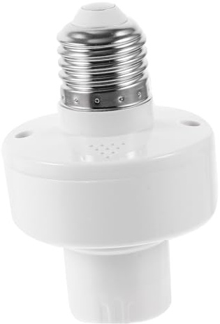 HOMSFOU Sprachgesteuerte E27 Lampenfassung Kunststoff Schraubfassung für LED Glühlampen und Energiesparlampen Netzwerkfrei Vielseitig für Flur Bad und Lagerhallen Zufälliger Stil