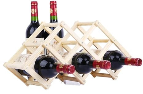 WJIAYAO Klappbarer Holz Weinregal Kreativer Faltbarer Wein-Holzrahmen, Weinständer aus Holz, Weinregal aus Massivholz(6 Bottles)