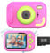 Tosaju Kids Camera Waterproof 48MP 10M Underwater Camera for Kids 1080P 10x Digitalzoom Digital Action Camera with 32GB Card Videocamera Fotocamera Gifts for Boys Girls Pink