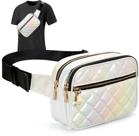 Jueachy Sac Banane Femme - Grand Sac Bandoulière Femme Sacoche Ceinture à la Mode Sacoche Élégante avec Sangle Réglable pour Shopping Randonnée Voyage
