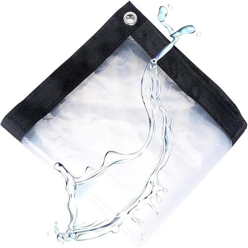 MHUQIA Lona Impermeable con Ojales 4x7m, Lonas Transparentes Exterior, Lona De ProteccióN Piscina, A Prueba De Desgarros Resistente Al Polvo, para Muebles, Coche