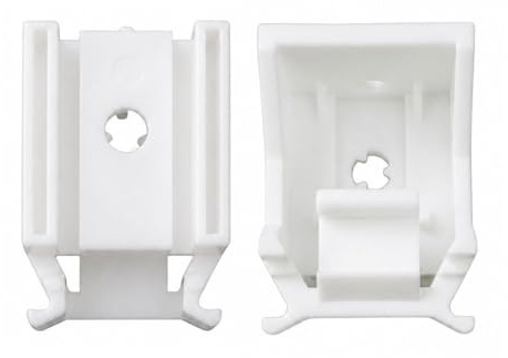 Lot de 2 supports de store romain blancs de 35 mm avec clips de fixation en plastique robuste pour rail de tête de rail de 35 mm, environ 33,45 mm x 25,60 mm