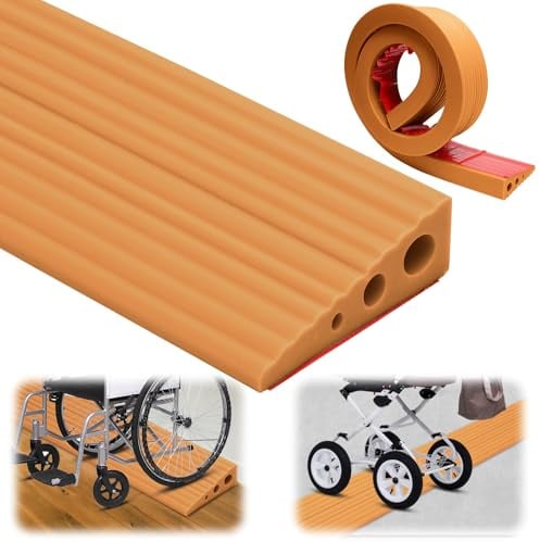 Schwellenrampe, 100x6.5x2.5CM Türschwellenrampen, PVC Rollstuhlrampe, rutschfeste Oberfläche, Gummirampe Auffahrrampe Schwellenrampe für Kinderwagen, Rollstuhl, Rollator oder e Scooter