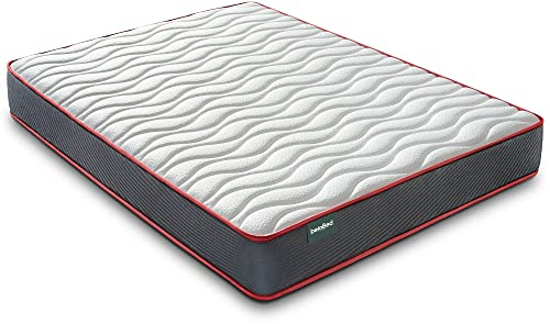 beloBed Colchon 180x200 cm Altura 22 cm. con Colchón Viscoelástico Alto Confort. Reversible Doble Cara. Firmeza Media. Multicapa Transpirable. Nucleo de Espuma HR ComfortFusion