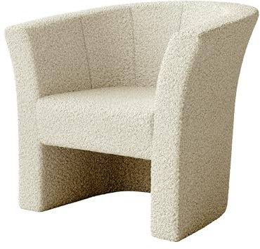 Mirjan24 Cocktailsessel Noliaw Boucle, Design Polstersessel Clubsessel Bürosessel Relaxsessel Loungesessel Einzelsessel Sessel Club Möbel (Lambi 08)