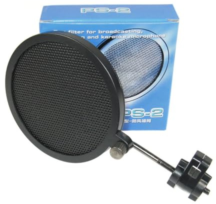Zerodeko Microphone Mic Filter Double-layer Iron Net Pop Shield Black Protects Microphone from Spit and Filters Popping Sounds Suitable for Studio Recording