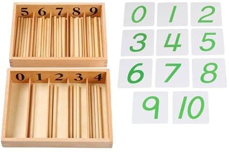 Ysyqkn 1 Rechenspiel set Holzkiste mit 55 Spindeln Und Rechenstäbchen für Zahlenverständnis Mathematiklernen Zählhilfe für Vorschule Kindergarten