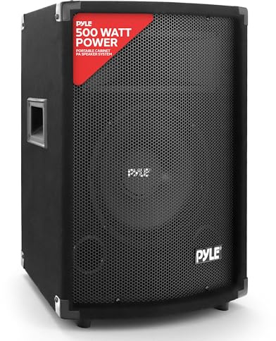 Pyle Portabelt Kabinett PA-högtalarsystem – 500 Watt Utomhusljudsystem med 10 Woofer, 1,5 Kapton-talspole, Dubbla Diskanter, 4 x 10 Superhorn Mellanregister och Delningsfilter