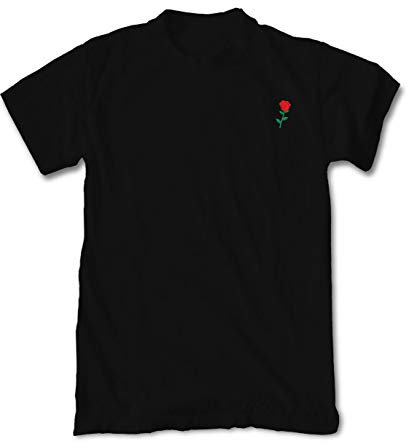 RIOT SOCIETY Rose Embroidered Mens T-Shirt - Black -