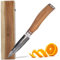 Wakoli Olive HS Officemesser & Spickmesser – 9,0 cm Klinge aus 67 Lagen Damaststahl mit VG10‑Kern, Härte 60±2 HRC, Hammerschlag, Olivenholzgriff – Damast Küchenmesser für feine Schnitte in Holzbox