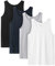 LAPASA Lot de 4 Débardeur de Sport Homme Haut Top T-Shirt Maillot sans Manches 100% Coton M35&M36 - 4 Couleurs (Coupe Droite, Non Côtelé en Coton) - Taille XXL