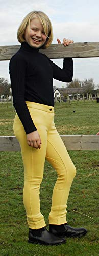Rhinegold Jodhpurs Essentiels pour Enfants, Mixte Enfant, Pantalon d'équitation, canari, 26 Taille