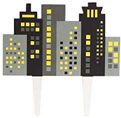 Culpitt Gumpaste Skyline Pic Cake Topper, 130mm/5”, 1 Pc, Gum Paste Cake Decorations For a Fun Birthday Cake, Colourful Time-Saving Topper Multicolour 20116