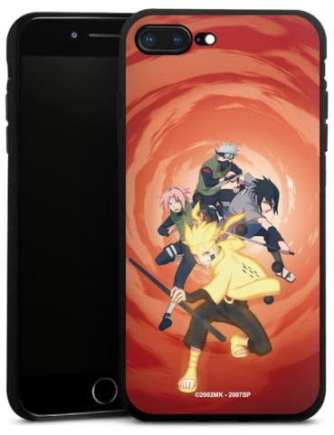 DeinDesign Silikon Hülle kompatibel mit Apple iPhone 7 Plus Case schwarz Handyhülle Naruto Shippuden Sasuke Sakura
