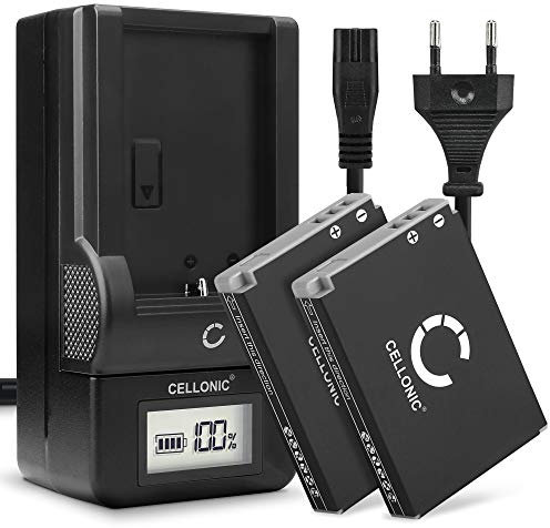 CELLONIC, Batterie pour Caméra, Compatible avec Canon Digital IXUS 970 is, NB-5L, 850, 870, 90 (3.7V, 1120mAh) 2 Pièces + Chargeur