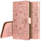 IMEIKONST iPhone 8 Plus Étui Mandala Embossed Cuir Durable Flip Porte-Cartes de Crédit Portefeuille Magnétique Closure Stand Housse Coque pour iPhone 8 Plus / 7 Plus Mandala Rose Gold LD