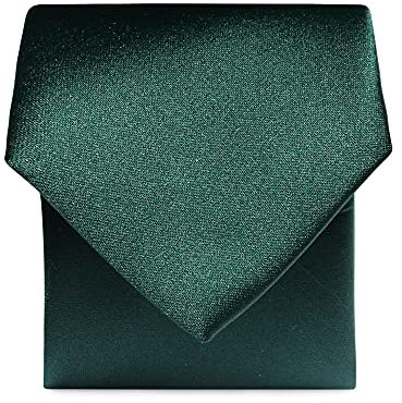 Rael-Brook Men’s Satin Tie Cravate, Vert Bouteille, Slim Homme
