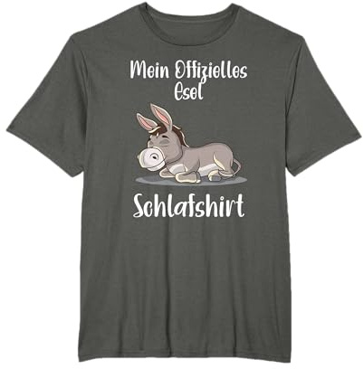 Pyjama Nachthemd Esel Fan Schlafen Morgenmuffel Spruch T-Shirt