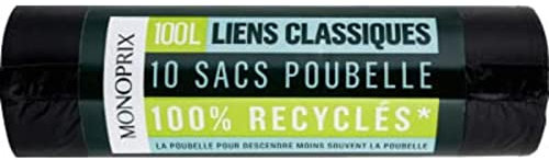 Monoprix Sacs poubelle 100L liens classiques - Les 10 sacs