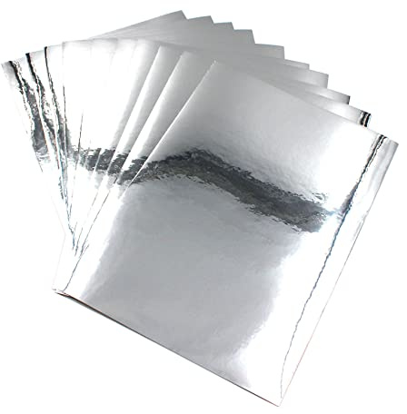 10x Din A4 Bogen Plotterfolie Chrom Folie Hochglanz Effektfolie DIY Basteln Bastelfolie Plotten Plottfolie (Chrom Silber, 10x Din A4)