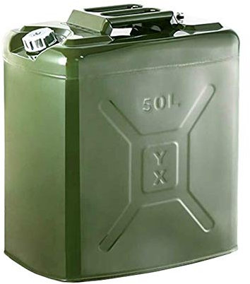 Bidón de gasolina de Metálico Recipientes gasoli Tanque de combustible Vertical de 50L/60L, lata de gasolina de Metal verde, tanque de gasolina de respaldo grueso, for motocicleta SUV ATV Dirt Bike co