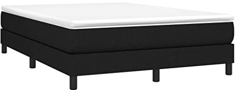 vidaXL Bettgestell, Polsterbett Bett für Schlafzimmer, Bettrahmen mit Lattenrost, Schlafzimmerbett Doppelbett, Schwarz 140x200cm Stoff