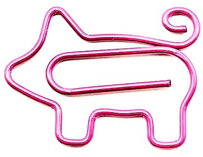 Lmlliang 20 Stück Büroklammern, niedliches und lustiges Metall-Büroklammern, Tier-Büroklammern, Schnörkelschwanz, Schwein Büroklammern, Büro-, Schreibtisch-, Schulzubehör, Lesezeichen (ROSEO)