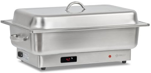 Mahlzeit elektrischer Edelstahl Chafing Dish für GN 1/1 | 8 Liter | bis 80°C mit Display | Speisenwärmer, Buffetwärmer | Wärmebecken elektrisch für Buffet Catering Gastro und Party
