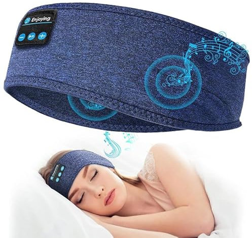 Auriculares para Antifaz de Dormir Bluetooth, para Hombres y Mujeres - Antifaz de Dormir con Música Inalámbrico para Viaje/Siesta/Meditación/Relajación, Diadema de Dormir, Regalos para Ella (azul)